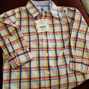 Janie and jack boys plaid shirt 12-18 months NWT